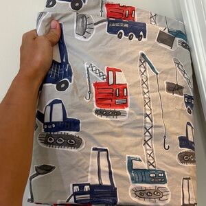 Construction Crew Print Duvet Cover - Red, Navy, Teal, Yellow, Gray